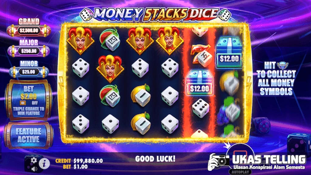 Money Stacks Dice Suci 2 Dompet Kembung